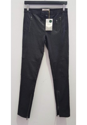 Rabens Saloner Leather Biker Pants - Black RRP$800