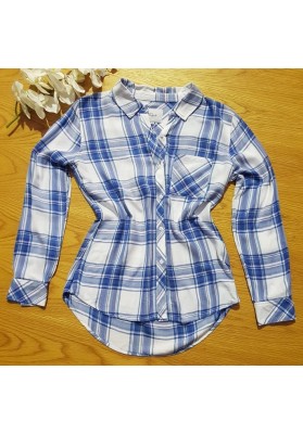 RAILS Hunter - White Blue Lilac Check Shirt (L Sleeve) - RRP:$270