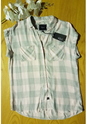 RAILS Britt - Pink & Grey Check Shirt (Sleeveless) - RRP:$270