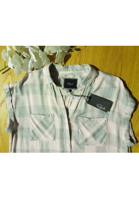 RAILS Britt - Pink & Grey Check Shirt (Sleeveless) - RRP:$270