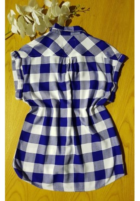 RAILS Britt - Cobalt & White Check Shirt (Sleeveless) - RRP:$270