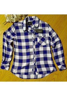 RAILS Hunter - Cobalt & White Check Shirt (L Sleeve) - RRP:$270