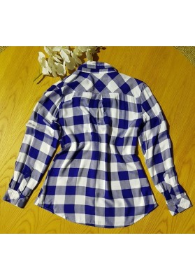 RAILS Hunter - Cobalt & White Check Shirt (L Sleeve) - RRP:$270