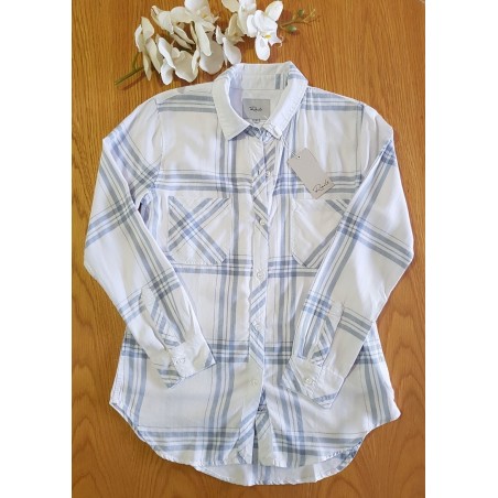 RAILS CARTER - White Tartan Shirt (L Sleeve) - RRP:$230