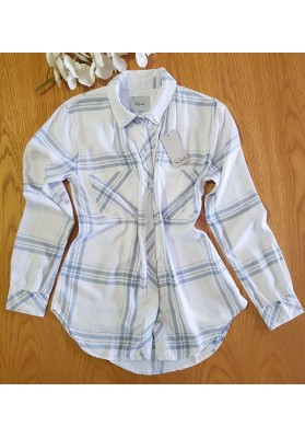 RAILS CARTER - White Tartan Shirt (L Sleeve) - RRP:$230