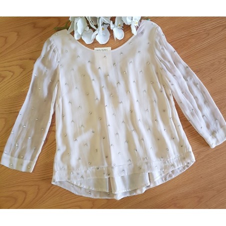 Stella Forest Cream Top with Metallic Embellishments -S:AU10 - RRP$310