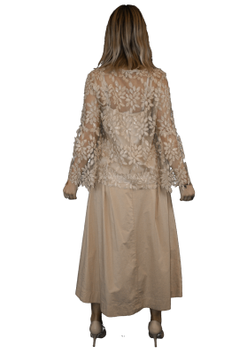 Ottod'ame - Cotton Midi Skirt with Belt - Beige -  SZ:AU10 - RRP:$375