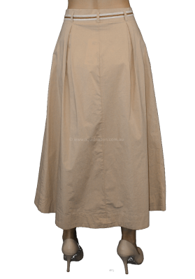 Ottod'ame - Cotton Midi Skirt with Belt - Beige -  SZ:AU10 - RRP:$375