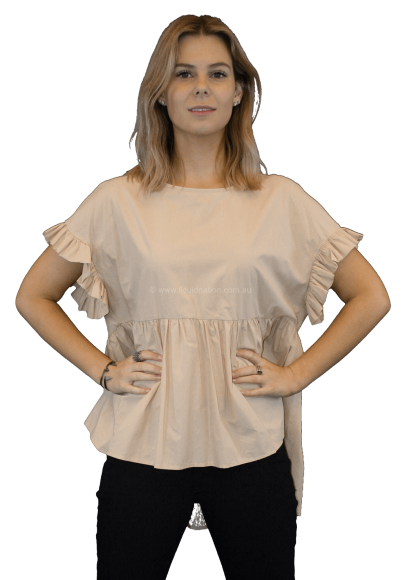 Ottod'ame - Short Sleeve Blouse - Beige - SZ:AU10 - RRP:$375