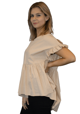 Ottod'ame - Short Sleeve Blouse - Beige - SZ:AU10 - RRP:$375