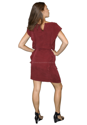 NUE 19.04 - Danel Burgundy Short Sleeve Dress - Short -SZ: AU8 RRP:$270