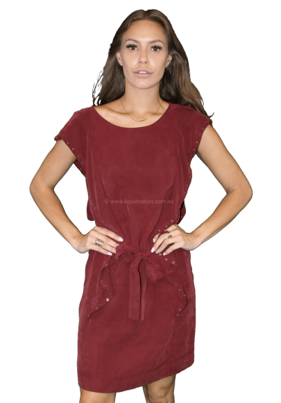 NUE 19.04 - Danel Burgundy Short Sleeve Dress - Short -SZ: AU8 RRP:$270