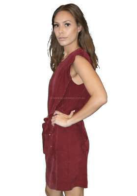 NUE 19.04 - Danel Burgundy Short Sleeve Dress - Short -SZ: AU8 RRP:$270