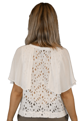 NUE 19.04 - Trudy S/Sleeve Ivory Top -SZ: AU8 RRP:$568