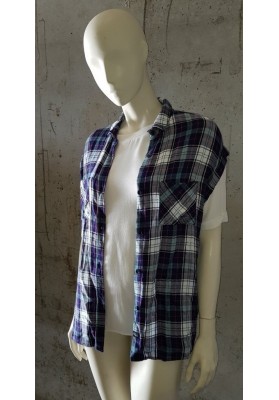 RAILS Britt - Blue, White Green with Red Stripes Check Shirt (Sleeveless)