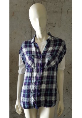 RAILS Britt - Blue, White Green with Red Stripes Check Shirt (Sleeveless)