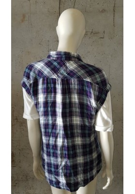 RAILS Britt - Blue, White Green with Red Stripes Check Shirt (Sleeveless)