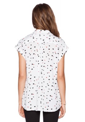 RAILS - Hearts On Fire - Britt Shirt - White with B&R Hearts- RRP: $240