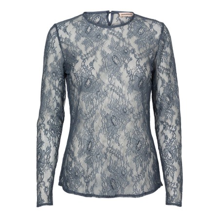 Custommade - Izabel Long Sleeve LAce Blouse - Blue - RRP: $477