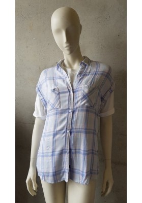 RAILS Britt - Sky/Pink/Melange Check Shirt (Sleeveless)