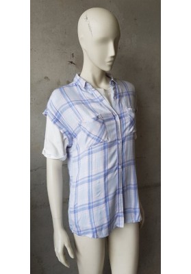 RAILS Britt - Sky/Pink/Melange Check Shirt (Sleeveless)