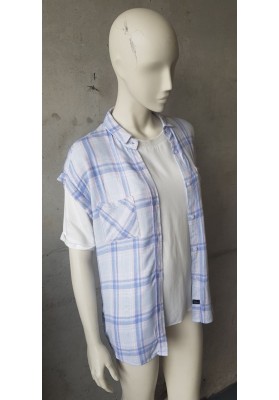 RAILS Britt - Sky/Pink/Melange Check Shirt (Sleeveless)