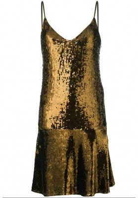 Twinset Sequence Dress - Military Gold - AU10 RRP$1000